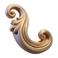 acclaimed elegant Ultra-detailed, concept art style isolated cutout of an Art Nouveau stylized whiplash curve, ornate, elegant, flowing, with Transparent Background premium png