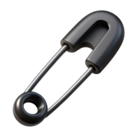 captivating minimalist Concept art style, isolated cutout of a single matte black safety pin, closed with Transparent Background artisan png