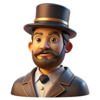 stunning abstract Portrait of a Man with a Thick Beard and original png
