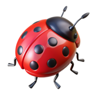 dreamy spectacular Ladybug, red with black spots, crawling with Transparent Background masterfully captured png