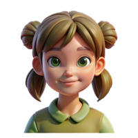 elegant vintage Portrait of a Young Girl with Pigtails genuine png