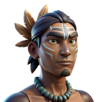 serene creative Portrait of a Man with Tribal Face Paint authentic png