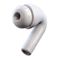distinctive art deco Concept art style, isolated cutout of a single white wireless earbud with Transparent Background high quality png