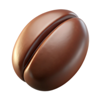 exquisite organic Ultra-detailed photorealistic isolated cutout of a single coffee bean with Transparent Background studio quality png