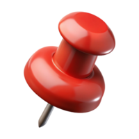 elegant classic Concept art style, hyper-specific isolated cutout of a single push pin, red with Transparent Background 4K png