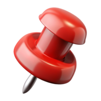 beautiful playful modern Concept art style, hyper-specific isolated cutout of a single push pin, red with Transparent Background flawless png
