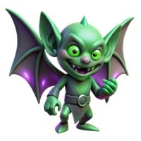 serene rustic A Mischievous Imp with Bat Like Wings detailed png