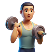 captivating harmonious classic Man lifting weights with determined expression with Transparent Background premium png