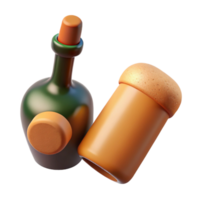 breathtaking sought-after Concept art style, hyper-specific isolated cutout of a single cork, wine bottle with Transparent Background png