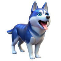 dazzling dynamic abstract Siberian Husky, blue eyes, howling, with Transparent Background authentic png