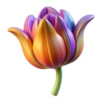 breathtaking timeless Hyper-specific ultra-detailed concept art style isolated cutout of an Art Nouveau stylized tulip, elongated, flowing lines, vibrant colors, with Transparent Background png