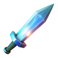 acclaimed impressionist Crystal-powered energy sword with glowing aura with Transparent Background high resolution png