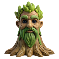 magnificent minimalist A Wise Old Tree Spirit with a Face Carved high resolution png