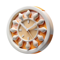 alluring playful artistic A single, abstract clock face with distorted numbers, with Transparent Background refined png
