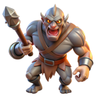 serene artistic A Fierce Cyclops Wielding a Giant Club genuine png