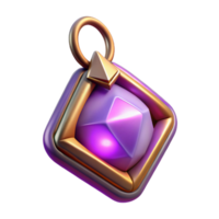 bold dazzling A mystical amulet with a glowing gemstone with Transparent Background original png