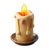 acclaimed victorian Hyper-specific, photorealistic render of a single, burning candle made of human bone with Transparent Background detailed png