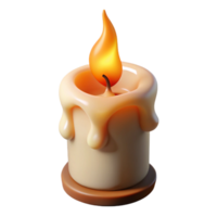 dazzling surreal Hyper-specific, photorealistic render of a single, burning candle made of human bone with Transparent Background impeccable png