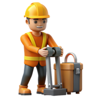 extraordinary bold creative Construction worker operating machinery with Transparent Background gallery standard png