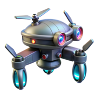 coveted nordic Cyberpunk drone with retractable claws and laser cannons with Transparent Background handcrafted png