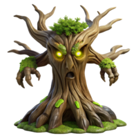 elegant abstract An Ancient Gnarled Tree Ent with Glowing authentic png