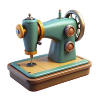 captivating calm classic Concept art style, hyper-specific professional render of a vintage sewing machine with a foot pedal with Transparent Background impeccable png