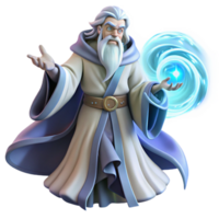 impressive minimalist A Powerful Wizard with a Long White Beard authentic png