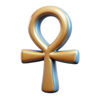 dynamic beautiful Isolated cutout of a single Egyptian Ankh, hyper-specific, ultra-detailed, professional render, concept art style with Transparent Background 8K png