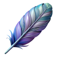 dazzling memorable A single, stylized feather with intricate patterns, with Transparent Background png