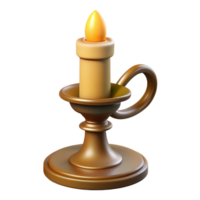 dreamy wonderful Concept art style, hyper-specific, isolated cutout of a vintage candlestick with Transparent Background 4K png
