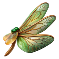 extraordinary celebrated Photorealistic, hyper-specific, isolated cutout of an Art Nouveau dragonfly wing, intricate venation pattern, translucent amber and green with Transparent Background png