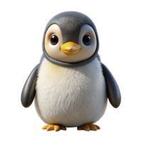 dramatic creative Hyper-specific, concept art style isolated cutout of a single emperor penguin chick, fluffy down feathers with Transparent Background ultra HD png