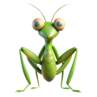 elegant tranquil rustic Concept art style, hyper-specific, isolated cutout of a single praying mantis, front view, arms raised with Transparent Background ultra HD png