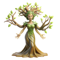 beautiful abstract A Graceful Dryad Emerging from an Ancient original png