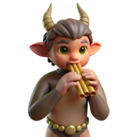serene vintage A Mischievous Satyr Playing a Pan Flute high resolution png