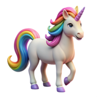 distinctive victorian A graceful unicorn with a rainbow mane and tail with Transparent Background detailed png
