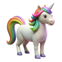dramatic calm minimalist A graceful unicorn with a rainbow mane and tail with Transparent Background expertly shot png