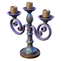 dreamy elegant Hyper-specific, isolated cutout of an Art Nouveau candlestick, wrought iron with curving lines and stylized floral motifs with Transparent Background masterfully captured png