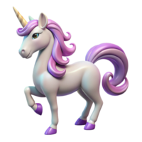 calm immaculate A graceful unicorn with a spiraled horn, with Transparent Background high quality png