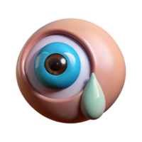 breathtaking tropical A single, realistic, human eye crying a single tear with Transparent Background expertly shot png