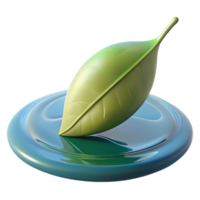 beautiful contemporary A Single Leaf Floating on the Surface of 4K png