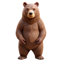 captivating distinctive Ultra-detailed, hyper-specific isolated cutout of a single grizzly bear, standing on hind legs with Transparent Background png