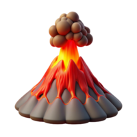 vibrant rustic A Volcanic Eruption Spewing Lava and Ash high quality png
