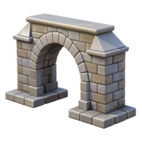dreamy splendid Stone arch bridge keystone, with Transparent Background authentic png