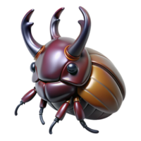 breathtaking memorable Concept art style, isolated cutout of a hyper-specific rhinoceros beetle, horns prominent with Transparent Background png
