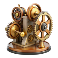 dynamic spectacular Steampunk clockwork device with spinning gears and exposed mechanisms with Transparent Background gallery standard png