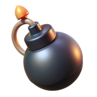 captivating retro A stylized, cartoon-style bomb with a lit fuse with Transparent Background exclusive png
