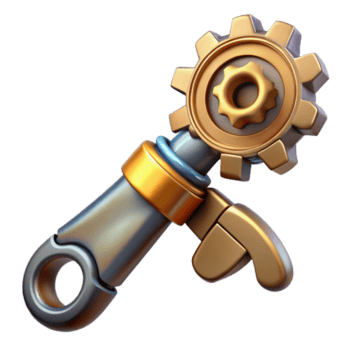 cobiçado barroco steampunk chave inglesa com ajustável engrenagens e uma latão lidar com com transparente fundo habilmente tiro png