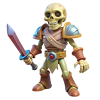 enchanting joyful urban A skeletal warrior with a rusty sword, with Transparent Background crisp png