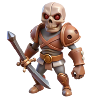 exemplary victorian A skeletal warrior with a rusty sword, with Transparent Background 8K png
